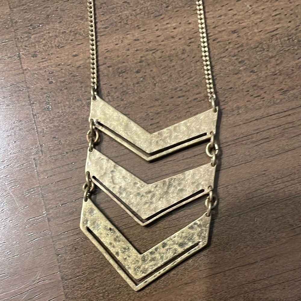 Silpada KR Brass Chevron Pendant Necklace